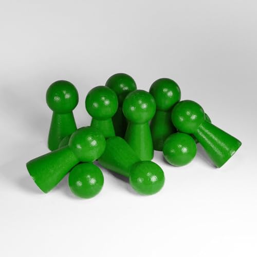 Spieltz Spielfiguren - grüne große Halmakegel aus Holz, 19/40 mm (grün, 50 Stück), Made in Germany von Spieltz