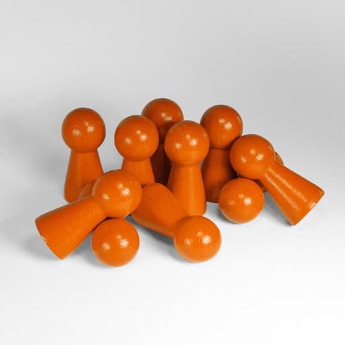 Spieltz Spielfiguren - große orange Halmakegel aus Holz, 19/40 mm (orange, 10 Stück), Made in Germany von Spieltz