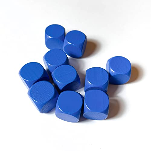 Spieltz XXL: Große Blanko Würfel aus Holz für Brettspiele, blau, extra groß (20 mm), BES. für XL-Spiele, Senioren, kleine Kinder, Menschen mit Motorik-Problem. Made in Germany (Blau, 10 Würfel) von Spieltz