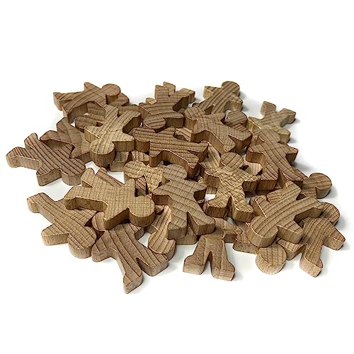 Spieltz große Spielfiguren für Brettspiele, aus Holz. Menschen/Personen, 5 cm groß (35x50x10 mm) (Natur, Rohholz, unbehandelt, 30 Stück) von Spieltz