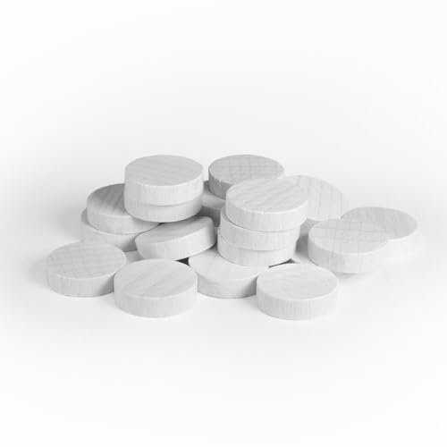Spieltz weiße Holzscheiben/Chips aus Holz für Brettspiele 21/7 mm. Mühlesteine, Damesteine, Zählsteine oder sonstige Spielsteine (Weiß, 100 Stück) von Spieltz