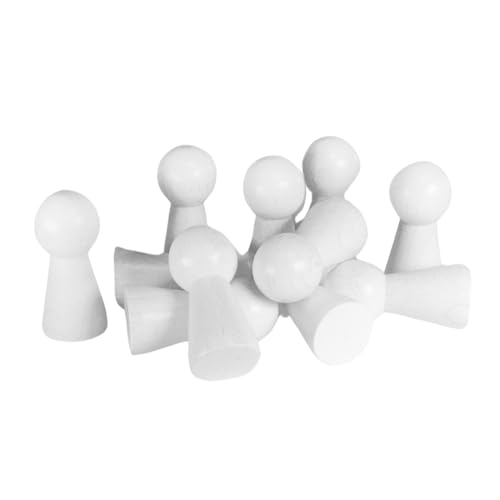 Spieltz weiße Spielfiguren - große Halmakegel aus Holz, 19/40 mm, (weiß, 50 Stück) von Spieltz