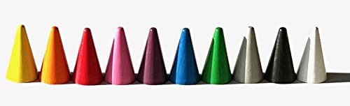 Spitzkegel groß - Größe 15/25 mm, Spielkegel/Halmakegel für Brettspiele aus Holz und zum Basteln, Made in Germany (10 Stück, 10 Farben) von Spieltz
