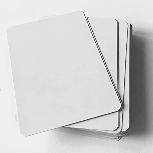 Weiße Leere Spielkarten/Blanko Spielkarten, Spielkartenkarton (320 Gramm), Poker Größe (63 x 88 mm) (Vorderseite weiß - Rückseite weiß, 55 Karten) von Spieltz