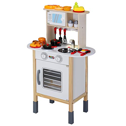 Spielwerk® Kinder Küche Holz mit Sound Zubehör 35tlg Mikrowelle Backofen Abgerundete Kanten Höhenverstellbar Kinderküche Spielküche Spielzeugküche Spielwerk® Kinder Küche Holz mit Sound Zubehör 35tlg Mikrowelle Backofen Abgerundete Kanten Höhenverstellbar Kinderküche Spielküche Spielzeugküche von Spielwerk