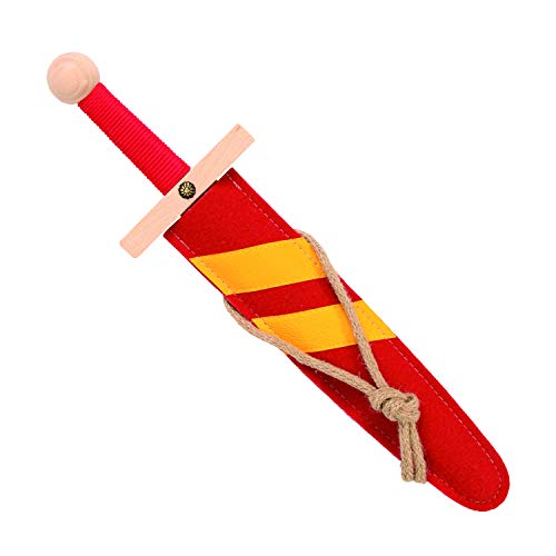 Spielzeugmanufaktur VAH Stabiles Lancelot Schwert Set Rot, Holzschwert 45cm mit Schwert-Scheide aus Filz (rot/gelb, 42cm) Spielzeugmanufaktur VAH Stabiles Lancelot Schwert Set Rot, Holzschwert 45cm mit Schwert-Scheide aus Filz (rot/gelb, 42cm) von V A H