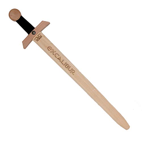 VAH - Stabiles Schwert "Excalibur", 66cm Länge aus Buche-Echtholz [Brandprägung |Schnurgriff |Viele Details | Made in Germany] von V A H