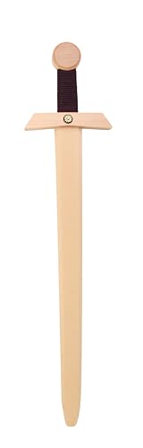 VAH - Stabiles, robustes Holz-Ritter-Schwert - Schwert "Excalibur" natur, Länge ca. 66cm [Naturbelassen | Griffwicklung aus 100% Baumwolle | Echtes Handwerk | Made in Germany] von V A H