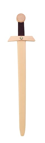VAH - Stabiles, Robustes Holz-Ritter-Schwert - Schwert Excalibur Natur, Länge ca. 66cm [Naturbelassen | Griffwicklung aus 100% Baumwolle | Echtes Handwerk | Made in Germany] von Spielzeugmanufaktur VAH