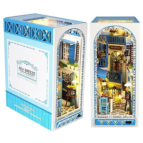 Spilay DIY Book Nook Kit,DIY Miniature Doll House Kit with Furniture and LED, 3D Wooden Puzzle Bookend Bookshelf Insert Decor-Creativity Gift for Friend Lover TC18 von Spilay