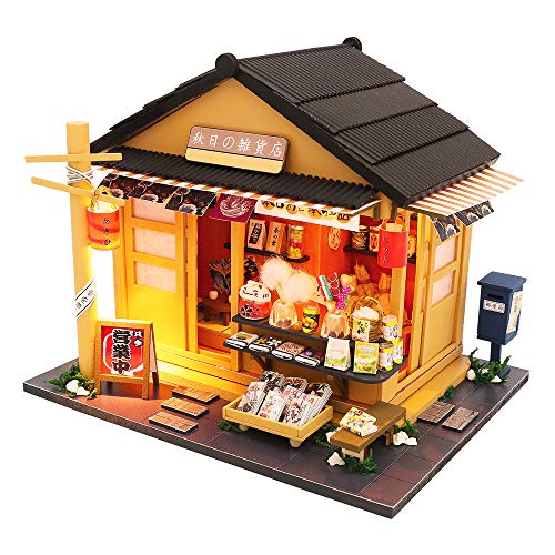 Spilay DIY Dollhouse Miniature with Wooden Furniture,Handmade Japanese Style Home Craft Model Mini Kit with Dust Cover&LED,1:24 Scale Creative Doll House Toys for Adult Teenager Gift(Grocery Store) von Spilay