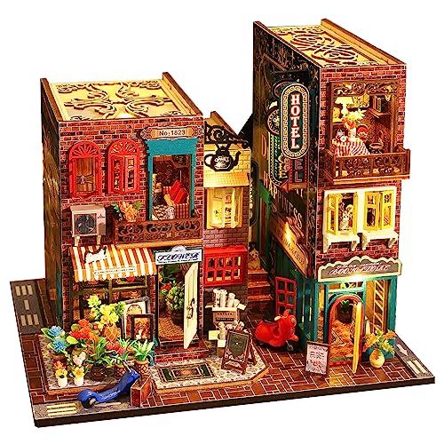 Spilay DIY Miniature Dollhouse Kit with Wooden Furniture,DIY Dollhouse Kit with Dust Proof Cover, Music Box and LED,1:24 Scale Creative Gift for Women Girl Friend Lover ES009 von Spilay
