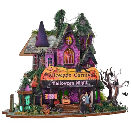 Spilay DIY Miniature House - Halloween Nacht Puppenhaus Holz mit LED-Beleuchtung - 3D Miniatur Haus Kreativset für Kinder und Erwachsene als Geburtstags K1085 von Spilay