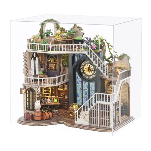 Spilay Magic House-LV003 Miniatur-Puppenhaus-Holzmöbel-Set, handgefertigt, modernes Mini-Modell Plus mit Staubschutz, Maßstab 1:24, kreatives Puppenhaus für Liebhaber, Freunde, Geschenk von Spilay