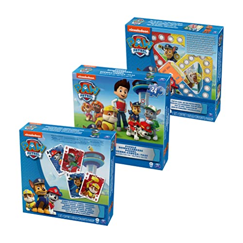 Spin Master Games 3er Spiele-Bundle zu PAW Patrol (Sorry-Spiel, Jumbo-Kartenspiel, Puzzle) von PAW PATROL