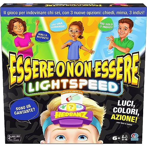 Hedbanz Lightspeed Spiel mit Licht und Sound, Spiele für die ganze Familie, Familienabende, Spiele für Kinder, Kartenspiele für Familien und Kinder ab 6 Jahren von Spin Master Games