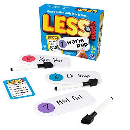 Less is More, Party-Brettspiel, lustiges Wort-Buchstaben-Kartenspiel, lustiges Geschenk, Spielzeug, Wohnzimmer, Familienspielabend, für Erwachsene, Jugendliche und Kinder ab 8 Jahren Less is More, Party-Brettspiel, lustiges Wort-Buchstaben-Kartenspiel, lustiges Geschenk, Spielzeug, Wohnzimmer, Familienspielabend, für Erwachsene, Jugendliche und Kinder ab 8 Jahren von Spin Master Games