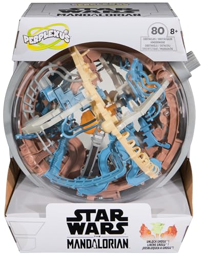 Perplexus Star Wars - The Mandalorian, 3D-Kugellabyrinth mit 80 galaktischen Hindernissen aus dem Star Wars Universum, mit interaktivem Drehknopf, ab 8 Jahren von Spin Master Games