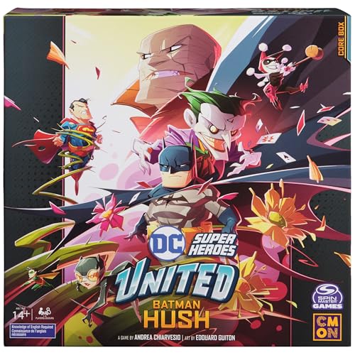 Spin Master Games, DC United Super Heroes Batman Hush, kooperatives Multiplayer-Strategie-Kartenspiel für Teenager & Erwachsene, Sammelfigur DC Comic Minifiguren, Batman Miniaturen, 1-5 Spieler, ab 14 von Spin Master Games