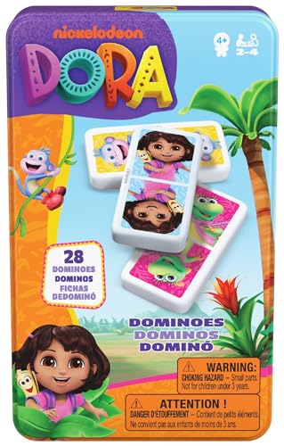 Spin Master Games, Dora The Explorer Domino Set Tragbare Mini Aufbewahrung Spiele für Kinder Dora The Explorer Spielzeug 2-4 Spieler von Spin Master Games