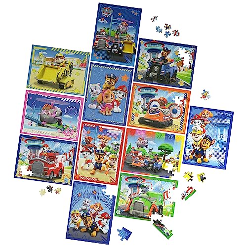 PAW Patrol, 12-Puzzle 24-teilig 48-teilig 100-teilig Kinderpuzzle Chase Marshall Skye Everest Rubble Zuma Rocky, für Vorschulkinder ab 4 Jahre und älter von Spin Master Games