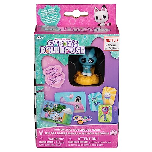 Spin Master Games Gabby's Dollhouse Match-ical Spiel - Zuordnungsspiel mit Karten und CatRat Figur, im Design der beliebten Vorschulserie Gabby's Dollhouse auf Netflix, für 2 Spieler ab 4 Jahren von Spin Master Games