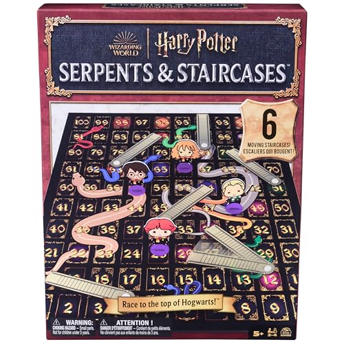 Spin Master Games, Wizarding World of Harry Potter Serpents & Staircases Klassisches Spiel, Harry Potter Spiel für Muggel, für Kinder & Familie, 1-4 Spieler, ab 5 Jahren von Spin Master Games