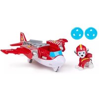 PAW Patrol Air Rescue - Marshalls Feuerwehrflugzeug mit Geschoss-Abwurf und Marshall Spielfigur (Basis Fahrzeug) von Spin Master International S.a.r.l.
