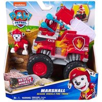 PAW Patrol Rescue Wheels - Marshalls Feuerwehr Monstertruck mit Geschoss-Abwurf und Marshall Hundefigur von Spin Master International S.a.r.l.