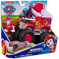PAW Patrol Rescue Wheels - Marshalls Feuerwehr Monstertruck mit Geschoss-Abwurf und Marshall Hundefigur von Spin Master International S.a.r.l.