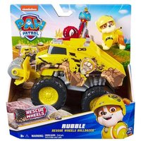 PAW Patrol Rescue Wheels - Rubbles Bulldozer Monstertruck mit Rubble Hundefigur von Spin Master International S.a.r.l.