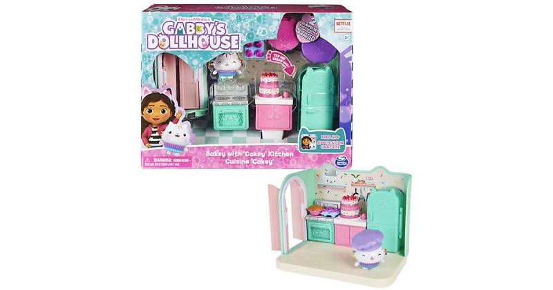 Gabby‘s Dollhouse, Bakey with Cakey, Küche mit Kuchi Katzenfigur und 3 Zubehörteilen, 3 Möbelstücken und 2 Überraschungsboxen, geeignet Kinder ab 3 Jahren mehrfarbig  Kinder von Spin Master