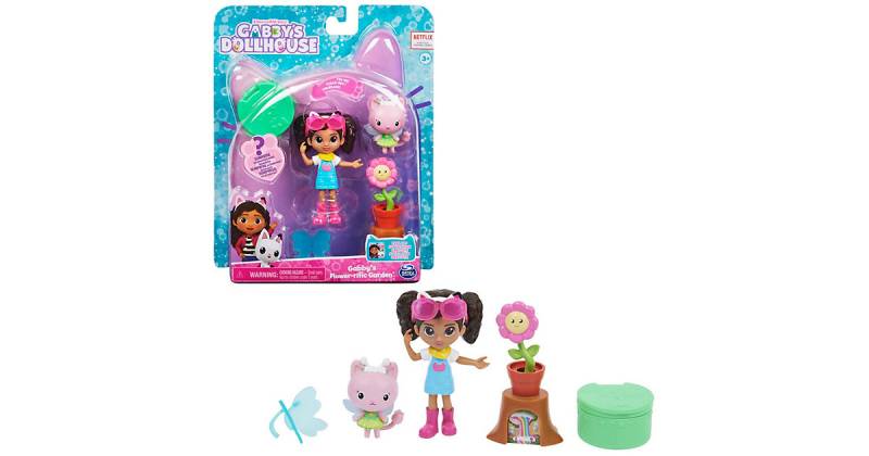 Gabby‘s Dollhouse Cat-tivity Set, Flower-rific Garden - Garten Set mit Gabby und Kitty Fee (engl. Kitty Fairy), 2 Zubehörteilen, Überraschungsbox und Möbelstück, geeignet Kinder ab 3 Jahren mehrfarbig  Kinder von Spin Master