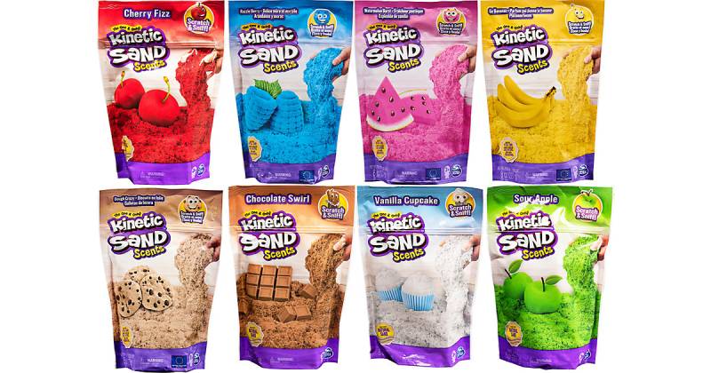 Kinetic Sand Kinetic Duft Sand zum Kneten und Formen, 226 g, unterschiedliche Varianten mehrfarbig von Spin Master