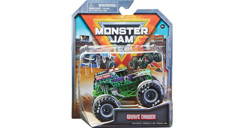 Monster Jam Original Monster Jam Truck mit Stunt-Hindernis im Maßstab 1:64 (Sortierung mit verschiedenen Designs, Zufallsauswahl) bunt von Spin Master