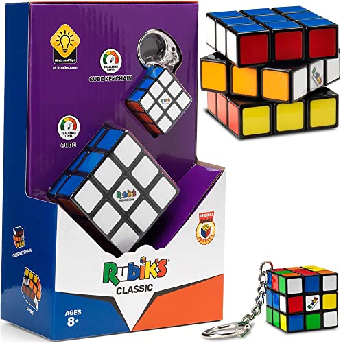 Original Rubik's Classic Rubik's Cube (Würfel + Schlüsselanhänger) von Spin Master