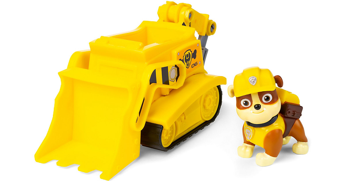 PAW Patrol Baustellen-Fahrzeug mit Rubble-Figur (Basic Vehicle/Basis Fahrzeug) PAW Patrol Baustellen-Fahrzeug mit Rubble-Figur (Basic Vehicle/Basis Fahrzeug) von Spin Master