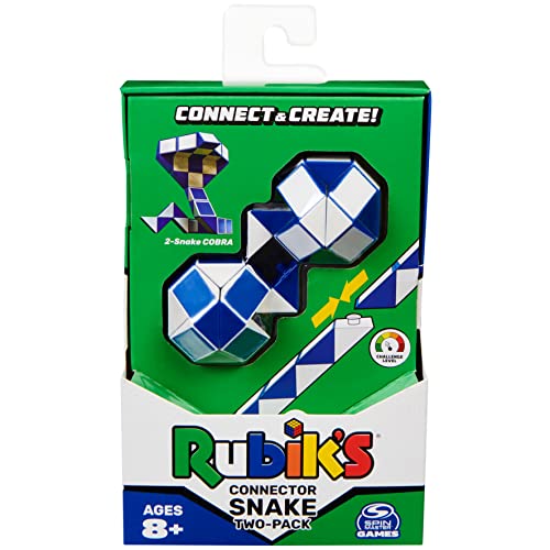 Rubik's Steckerschlange, 2er-Pack Würfel, 3D-Puzzle-Spiel, Stressabbau, Fidget-Spielzeug, Aktivitätswürfel, Reise-Spiel, Geschenkidee, für Erwachsene und Kinder ab 8 Jahren von Rubik's