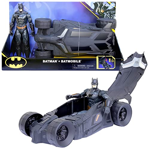 Batman Batmobile mit Verdeck zum Öffnen, enthält exklusive 30cm Batman-Actionfigur von DC Comics