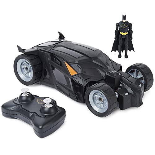 DC Comics Batman Batmobile mit Fernsteuerung (2,4 GHz), einfach zu fahren, kompatibel mit den Batman-10cm-Figuren, mit Batman-Figur, Maßstab 1:20, ab 4 Jahren von Batman