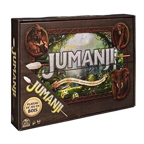 Spin Master - JUMANJI (6062543), Brettspiel mit vielen Herausforderungen und Filmumgebung, Holzkiste, ab 8 Jahren [französische Ausgabe] von Spin Master Games