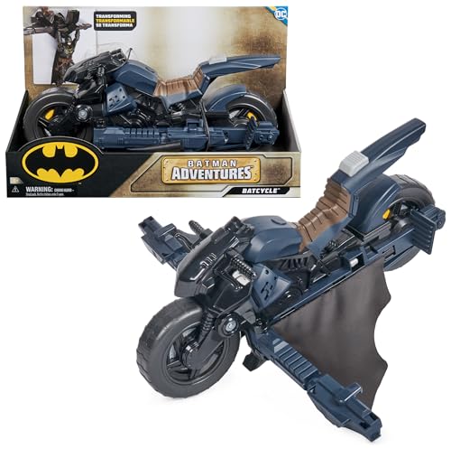Spin Master Batman Adventures Batcycle - transformierendes 2-in-1 Fahrzeug Motorrad und Gleiter, kompatibel mit 30 cm Batman Action-Figuren, Spielzeug für Kinder ab 4 Jahren von DC Comics