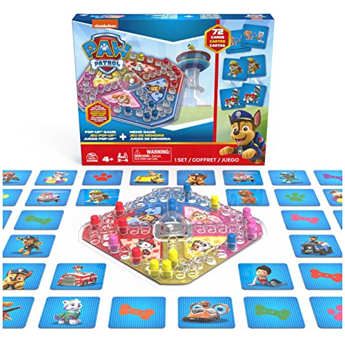 Paw Patrol Pop-up- und Memory-Spielepaket von Spin Master Games, Chase Skye Nickelodeon Paw Patrol-Kinderspielzeuge, für Vorschulkinder von Spin Master Games