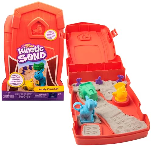 Spin Master Kinetic Sand Sandy Farm Set - mit 340 g magischem Sand aus Schweden, 2 Stempeltieren, 1 Traktor und Zubehör für kreatives Indoor-Sandspiel, ab 3 Jahren Spin Master Kinetic Sand Sandy Farm Set - mit 340 g magischem Sand aus Schweden, 2 Stempeltieren, 1 Traktor und Zubehör für kreatives Indoor-Sandspiel, ab 3 Jahren von Spin Master