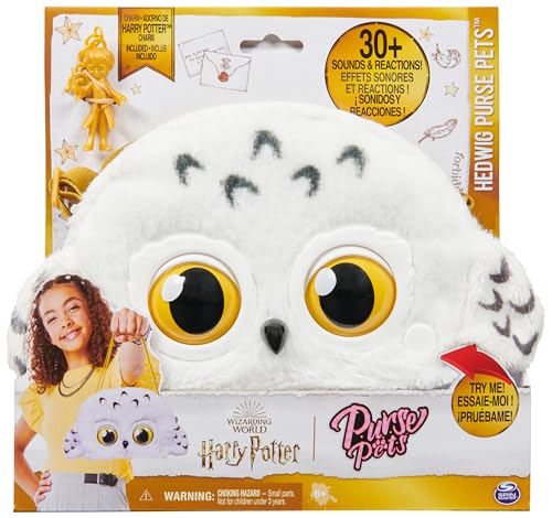 Wizarding World Harry Potter Hedwig Purse Pets, interaktive Eulen-Umhängetasche mit mehr als 30 Geräuschen und Reaktionen, für Mädchen ab 5 Jahren von Wizarding World