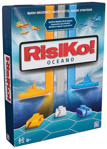 Verlag Spiele, Risiko! Ozean, 2 Spiele in 1, Gesellschaftsspiele und Strategie für Familie und Freunde, Gesellschaftsspiele für Erwachsene und Kinder, Erweiterung des Risikos und einfaches Spiel, ab 8 von Spin Master