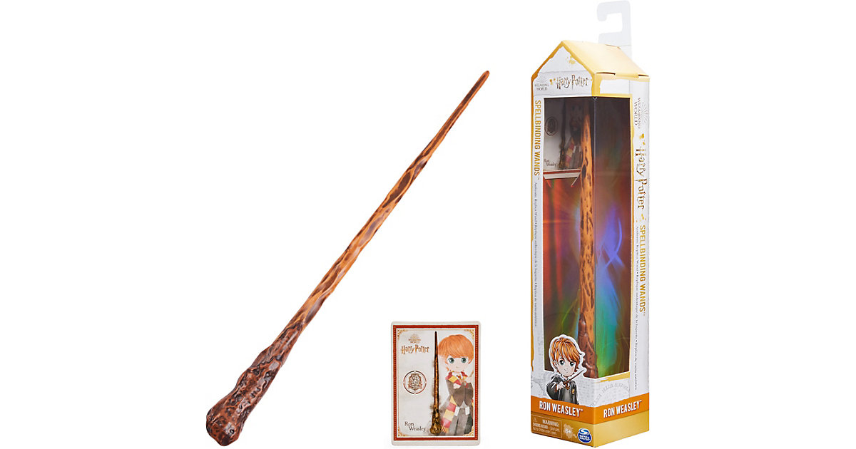 Wizarding World Harry Potter - Authentischer Ron Weasley Zauberstab aus Kunststoff mit Zauberspruch-Karte, ca. 30,5 cm von Spin Master