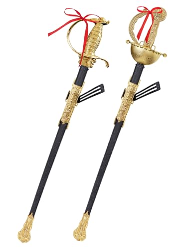 Spinosaurus 2Pcs Fechtschwert für Kinder Kunststoff LARP Schwerter mit Scheide Lange Samurai Spielzeug Schwert Halloween Dress Up Zubehör (2 Pcs-B) von Spinosaurus