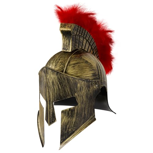Spinosaurus Römischer Helm für Erwachsene Spartan Gladiator Helme Krieger Helm Mittelalter Ritter Cosplay Dress Up Kostüme Zubehör Fancy Headwear von Spinosaurus
