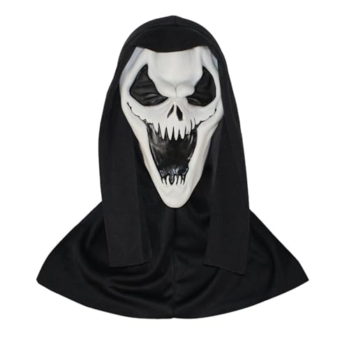 Halloween-Horror-Schrei-Maske, Geister-Gesichtsmaske für Kinder und Erwachsene, Unisex, geeignet für Spukhäuser, Halloween-Maske, Naturlatex, gruselige Totenkopf-Maske, Horror, Vollkopfmaske Halloween-Horror-Schrei-Maske, Geister-Gesichtsmaske für Kinder und Erwachsene, Unisex, geeignet für Spukhäuser, Halloween-Maske, Naturlatex, gruselige Totenkopf-Maske, Horror, Vollkopfmaske von SpirWoRchlan